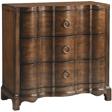 Northcoate Three-Drawer Hall Chest with Shaped Front & Solid Brass Hardware